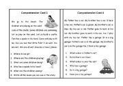 English Worksheet: Comprehension Cards