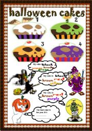 English Worksheet: Halloween cakes