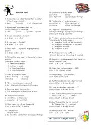 English Worksheet: 25-questions 8th grade general test