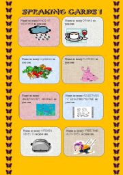 English Worksheet: speaking cards 1 