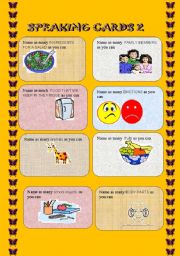 English Worksheet: speaking cards 2