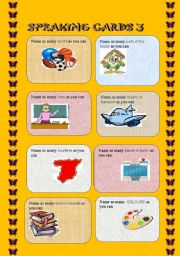 English Worksheet: speaking cards 3