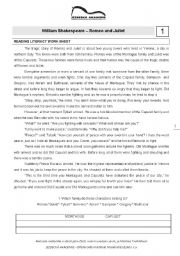 English Worksheet: Romeo and Juliet worksheet