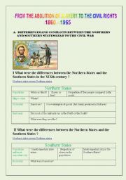 English Worksheet: From the end of slavery to the Civil Rights Movement