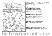 English Worksheet: halloween colour