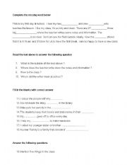 English Worksheet: English Test 