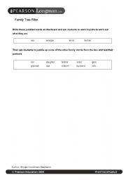 English worksheet: Family tree filler