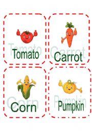 English Worksheet: Vegetables  Flashcards