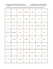 English Worksheet: plurals