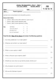 English worksheet: Blast off into space!