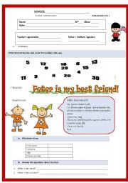 English Worksheet: Test- 5th grade - Peter is my best friend
