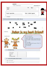 English Worksheet: Test- 5th grade - Peter is my best friend