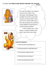 English Worksheet: Reading passage