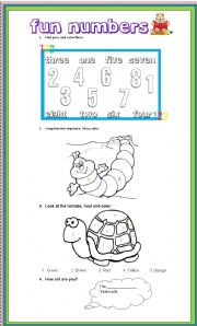 English Worksheet: Fun numbers