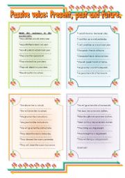 English Worksheet: Passive voice. Present, past and future