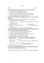 English worksheet: test 