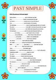 English Worksheet: past simple. Affirmative, negative and interrogative sentences.