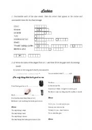 English Worksheet: Fashion-Bryan Adams-The only thing that looks good on me