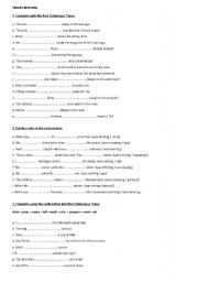 English Worksheet: tesnes revision