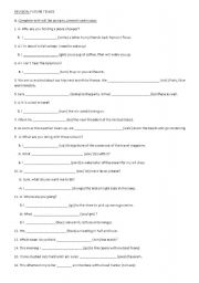 English Worksheet: future tenses