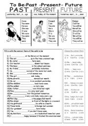 English Worksheet: To Be: Pasr- Present- future