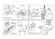 English Worksheet: parts of the home