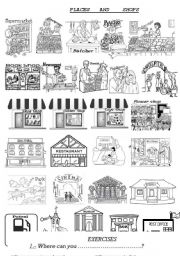 English Worksheet: Places and shops