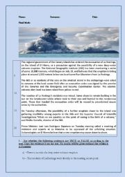 English Worksheet: El Hierro volcano