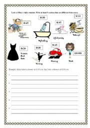 English Worksheet: Daily Routines