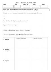 English Worksheet: Lesson plans