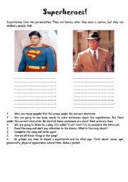 English Worksheet: Superheroes