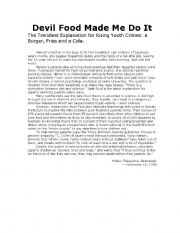 English Worksheet: Devil food made me do it