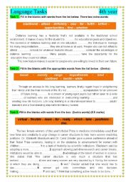 English Worksheet: Language tasks for 4th year Tunisian students