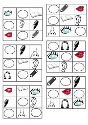 English worksheet: BINGO GAME - colours, face and school equipment