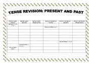 English worksheet: CHART REVISION - PRESENT AND PAST