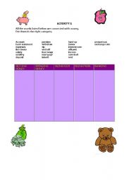 English worksheet: Money words