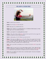English Worksheet: Tai Chi - Reading exercise