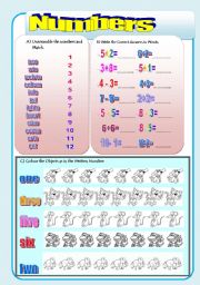 Numbers worksheet