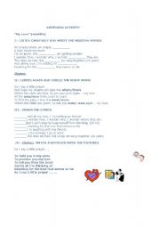 English Worksheet: song : my love ( by westlife)