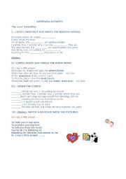 English worksheet: song : my love ( by westlife)