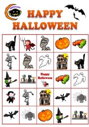 English Worksheet: Halloween Bingo No.2