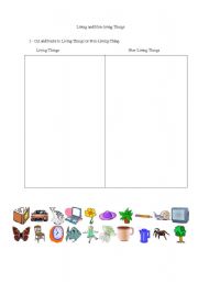 English worksheet: Living and Non-Living Things