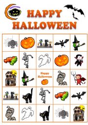 English Worksheet: Halloween BINGO No.4