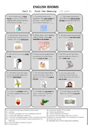 English Worksheet: 15 Basic Idioms