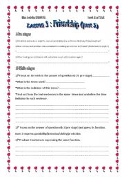 English worksheet: friendship part 2