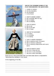 English Worksheet: The Sound Of Music - opening scene