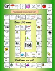 English Worksheet: Board Game