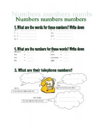 English worksheet: Numbers