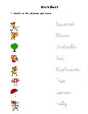 English worksheet: Tracing characters names and vocabulary  from treetops 1, unit 1
