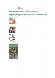 English Worksheet: shops